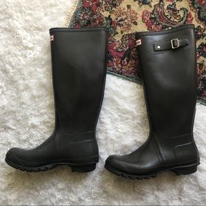 Hunter tall black boots
